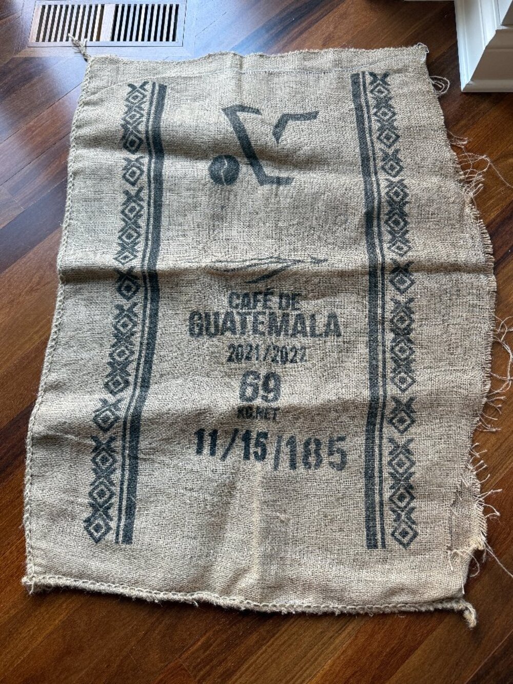 Large Authentic Guatemalan Burlap Coffee Bean Sack Bag
